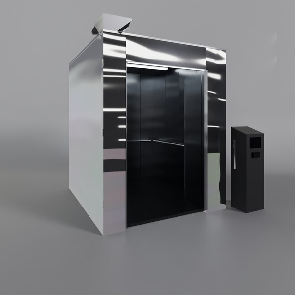 스텐 엘리베이터 부스 — CAD 3D 렌더