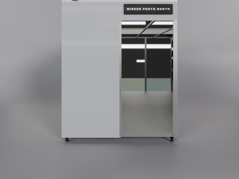 미러포토부스 CAD 3D 렌더 — 정면