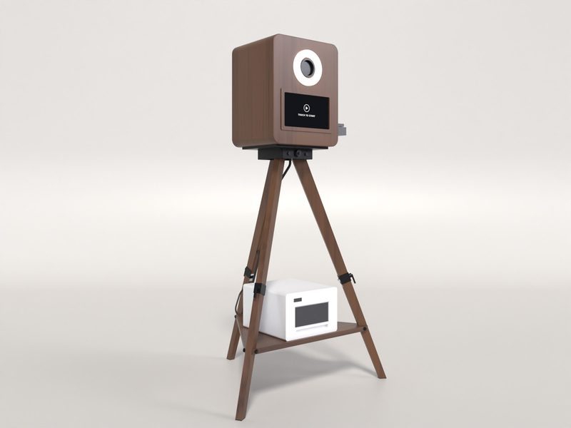 포토키오스크 CAD 3D 렌더 — 높은 시점